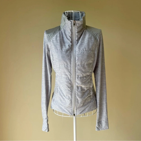 THE NORTH FACE GRAY Pseudio Puffer Jacket Thumbholes Womens size XS - Picture 1 of 14